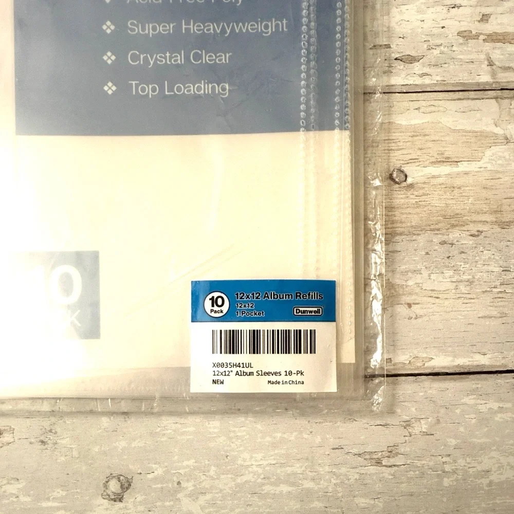 Dunwell Album Refills Scrapbooking Photoalbums 12in x 12in Clear Sleeves 10 Pack